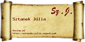 Sztanek Júlia névjegykártya